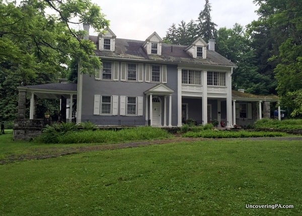 The exterior of the Boal Mansion in Boalsburg, Pennsylvania.