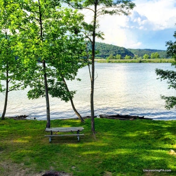 The view of Raystown Lake from my waterfront villa at Lake Raystown Resort.