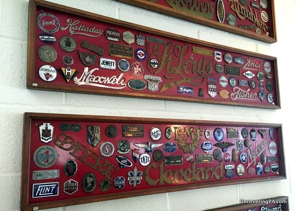 Automobile emblems at the Swigart Museum in Huntingdon PA