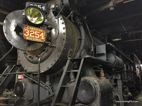 Steam locomotive at Steamtown National Historic Site in Scranton PA