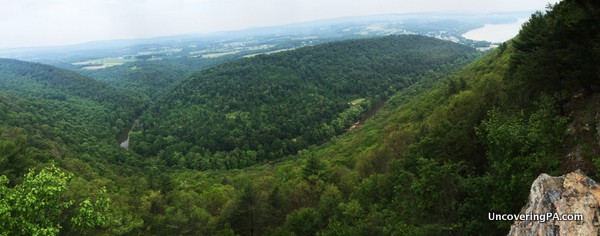 A panoramic look at the view from Hawk Rock Overlook in Duncannon, Pennsylvania.