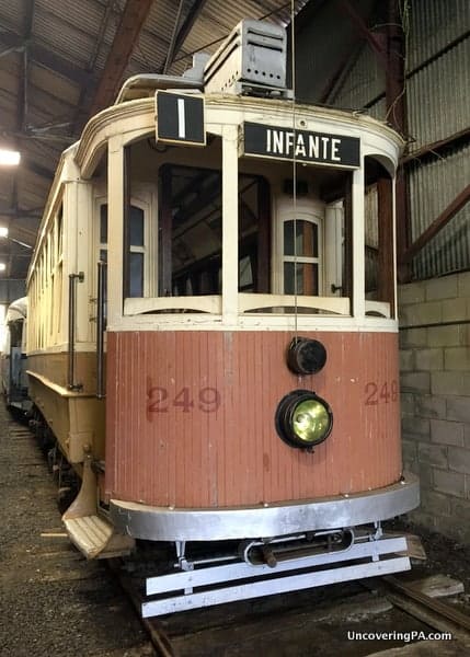 Restored trolley at the Rockhill Trolley Museum in Pennsylvania