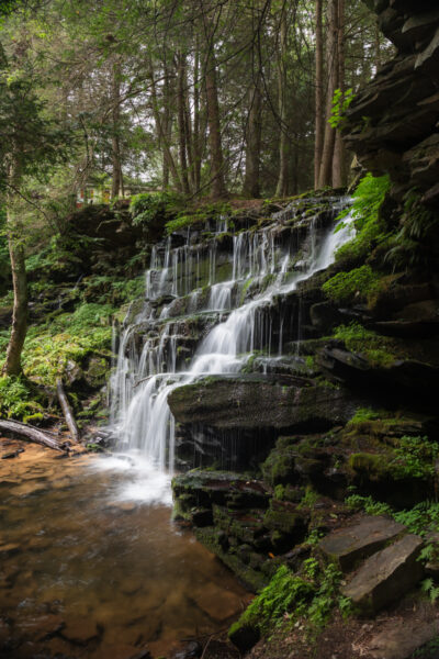 A side view of Rosecrans Falls near McElhattan Reservoir