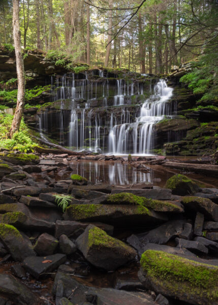 Rocks in front of Rosecrans Falls in Clinton County PA