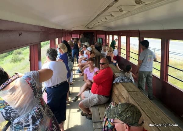 The popular open-air car on the Tioga Central Railroad.