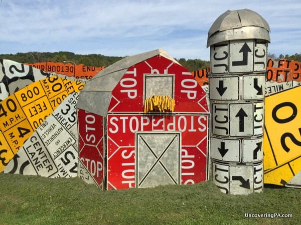 PennDot Road Sign Sculpture Garden Crawford County Pennsylvania