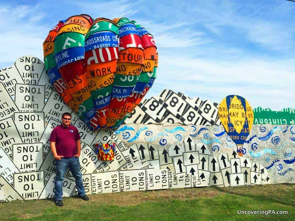 PennDot Road Sign Sculpture Mural Meadville PA