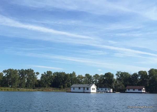 Floating homes on Lake Erie in Pennsylvania