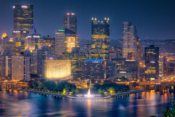 Downtown Pittsburgh from the West End Overlook