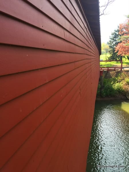 Side view of Bells Mills Covered Bridge, Westmoreland County, PA