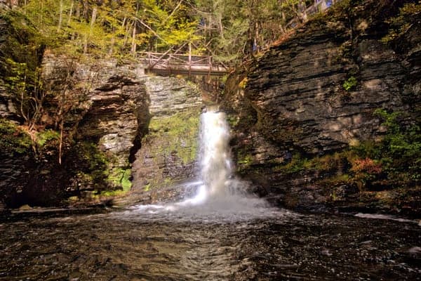 Deer Leap Falls in the Delaware Water Gap of Pennsylvania.