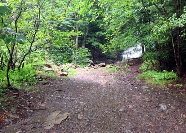 Parking at Buttermilk Falls in Bear Creek Village, Pennsylvania.