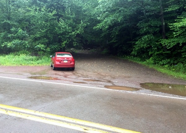 Parking for Buttermilk Falls in Luzerne County, Pennsylvania