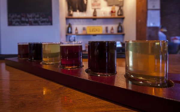 Beer sampler at Wacker Brewing Company in Lancaster, Pennsylvania.