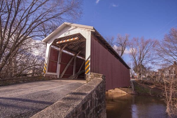 Bucher's Mill Covered Bridge in Lancaster County, Pennsylvania.