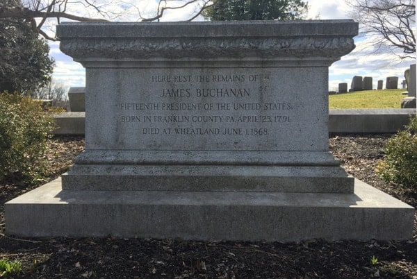 President James Buchanan's grave in Lancaster, Pennsylvania