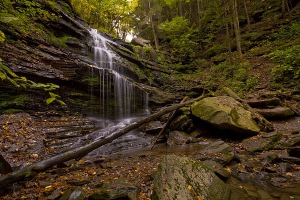 Little Four Mile Run Waterfall in Tioga County, Pennsylvania