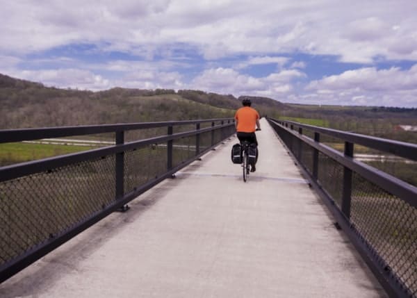 Crossing the Salisbury Viaduct outside of Meyersdale, Pennsylvania