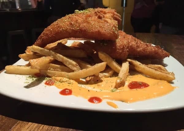 Fish and Chips at Chatty Monks Brewing in Berks County, Pennsylvania.