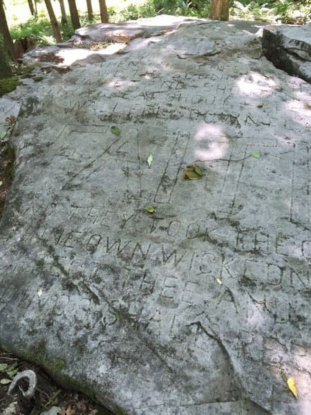 Faith Rock at Scripture Rocks Heritage Park in Brookville, Pennsylvania.