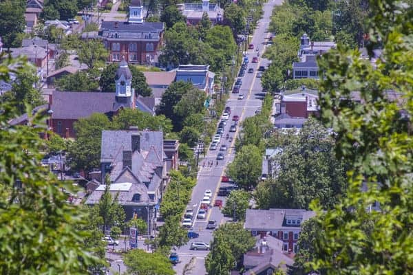 Milford, Pennsylvania from Milford Knob in the Delaware Water Gap