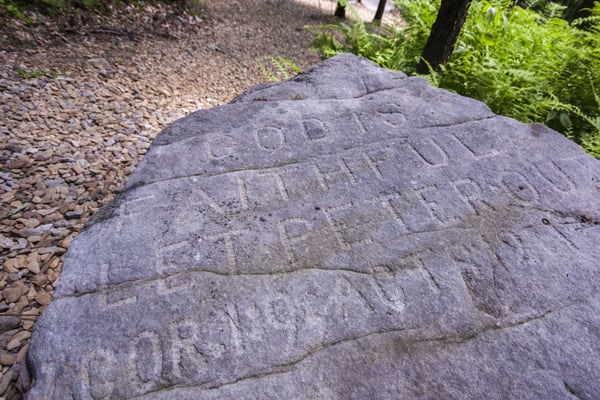 Visiting Scripture Rocks Heritage Park in Jefferson County, Pennsylvania.