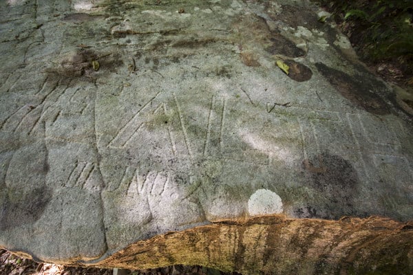 Dedicated rocks at Scripture Rocks Heritage Park in Brookville, Pennsylvania.