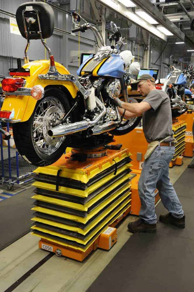 Tour of the Harley Davidson factory in York, Pennsylvania.