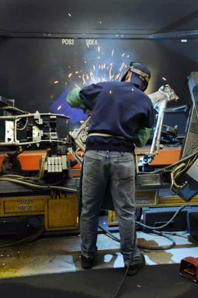 Welding at the Harley Davidson Factory in York, PA