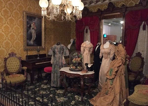 Victorian dresses on display at the Thomas T. Taber Museum in Williamsport, PA