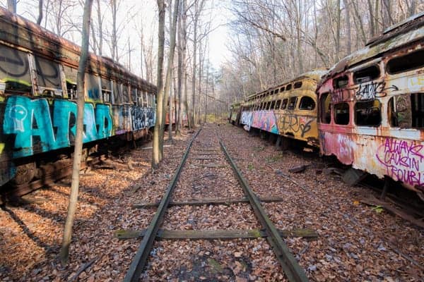 Exploring the Abandoned Trolley Graveyard in the Pennsylvania Laurel Highlands