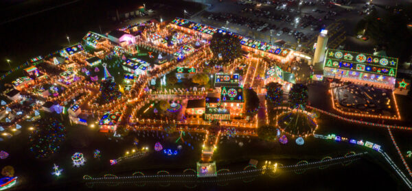 Panoramic view of Koziar's Christmas Village in Berks County Pennsylvania