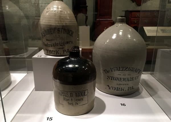 Pottery at the York History Center's museum in Pennsylvania.