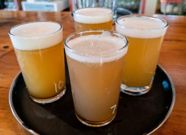 A flight of beer at Conny Creek Brewing in New Kensington, PA