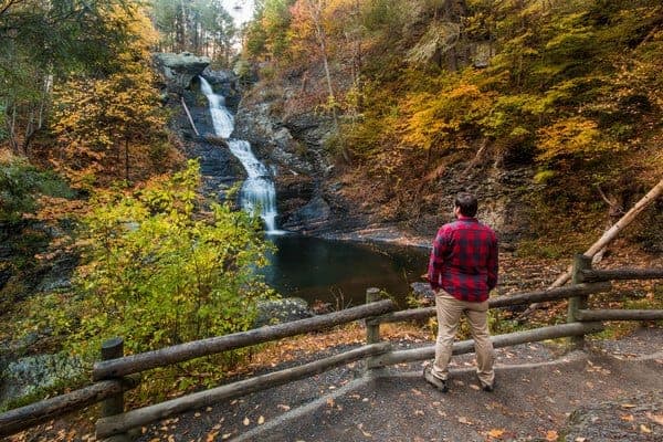 How to get to Raymondskill falls in the Pocono Mountains.