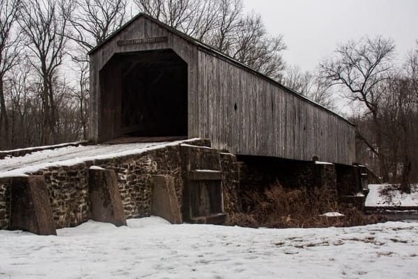 Schofield Ford Covered Bridge in Tyler State Park in Bucks County, PA