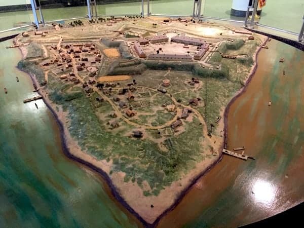 Fort Pitt model in the Fort Pitt Museum in Pittsburgh, PA