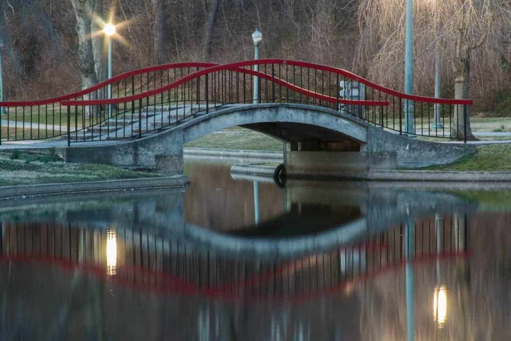 Japanese Bridge in Italian Lake Park in Harrisburg, PA