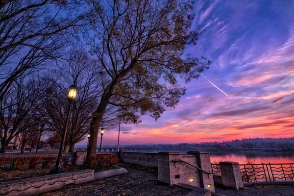 Sunset at Riverfront Park in Harrisburg, Pennsylvania