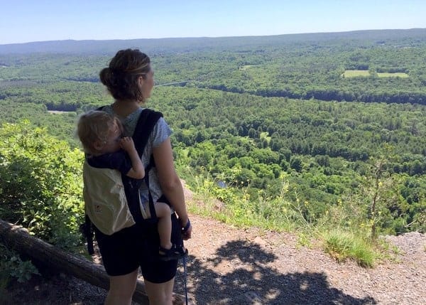 Hiking in the Delaware Water Gap on a family getaway in Pennsylvania