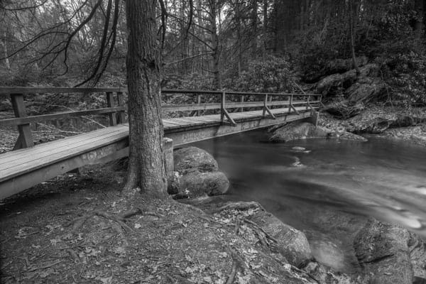 Bridge over Wild Creek in Beltzville State Park in the Pennsylvania Poconos