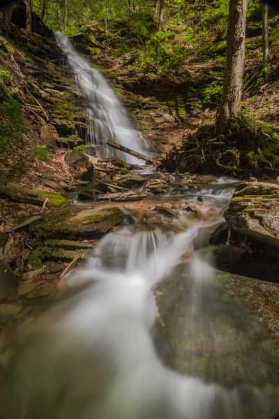 Water Tank Run Waterfall on the Pine Creek Rail Trail in Tioga County, Pennsylvania
