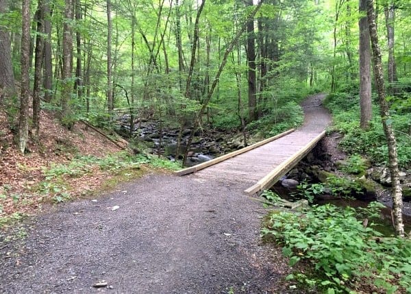 Hiking Hornbecks Creek in the Poconos of Pennsylvania.