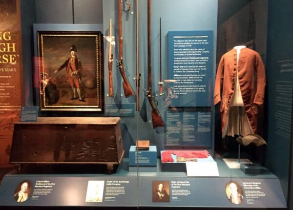 Artifacts on display at the Museum of the American Revolution in Philadelphia, Pennsylvania