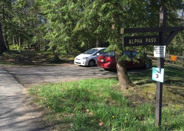 Parking area for Alpha Falls in McConnells Mill State Park in Lawrence County, PA