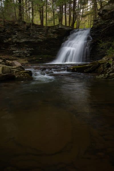 Hiking to Sand Run Falls in Tioga State Forest.