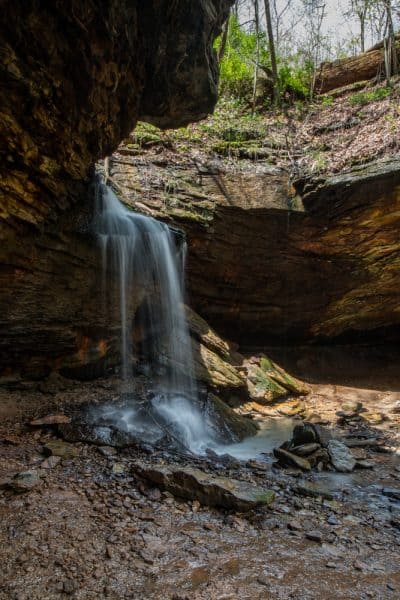 Where is Frankfort Mineral Springs Falls in Raccoon Creek State Park in Pennsylvania