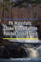How to get to Choke Creek Falls in Pinchot State Forest in Pennsylvania