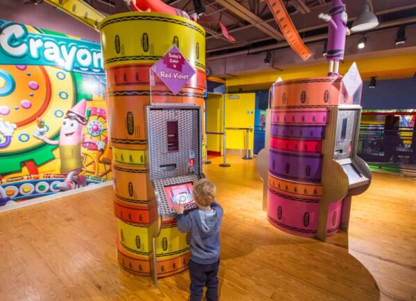 Creating your own crayon at the Crayola Experience in Easton, PA