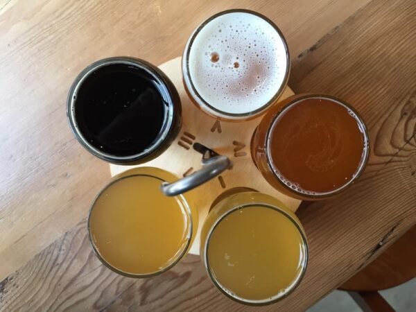 Sampler at Evil Genius Brewing Company in Philadelphia, PA